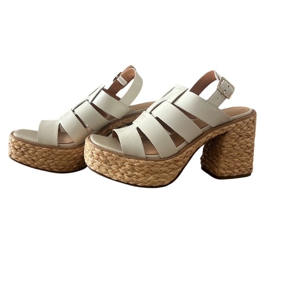 Women's Cream Platform Sandals - Picture 1 of 8